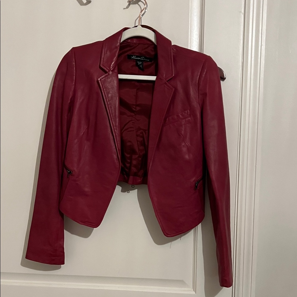 Kenneth Cole Reaction Women's Red Leather Jacket
